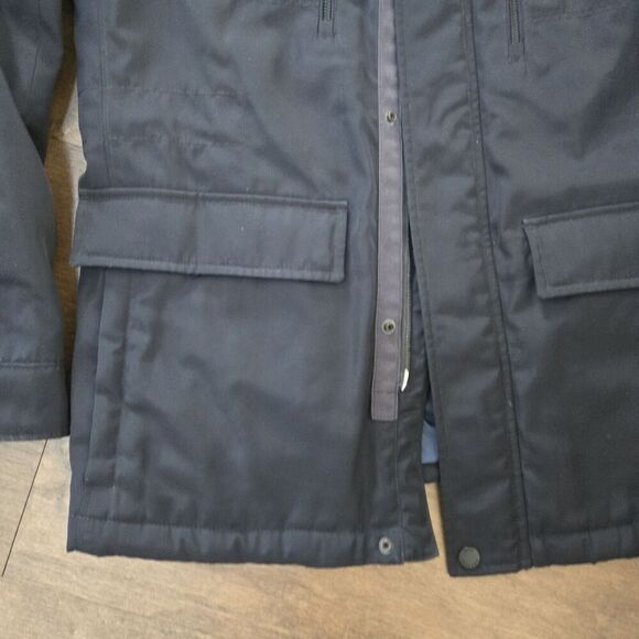 Hugo Boss Jacket Mens 42R Black with Blue Quilted Lining Designer - Picture 2 of 9